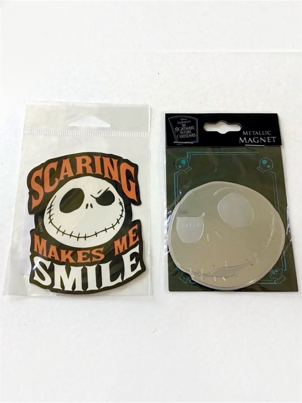 Disney The Nightmare Before Christmas Jack Sticker & Magnet SEALED Pkgs Lot of 2